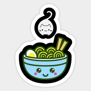 Ramen and cat Sticker